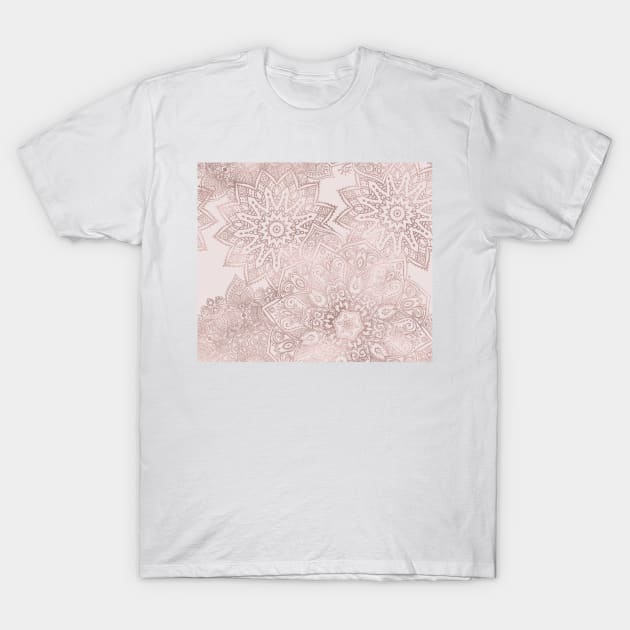 Rose gold mandala - blush pink T-Shirt by RoseAesthetic